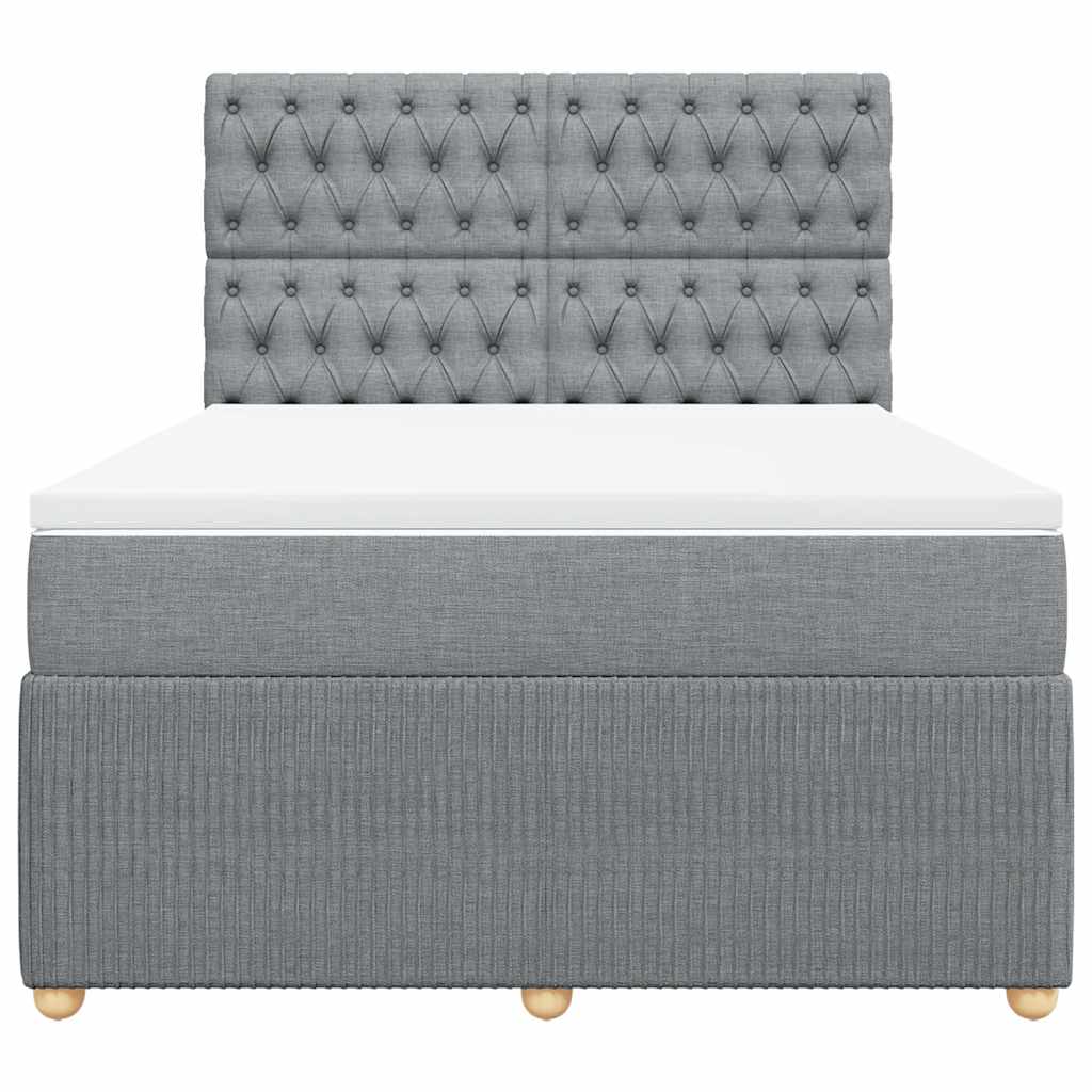 Sommier à lattes de lit avec matelas Gris clair 140x190cm Tissu - XIOS
