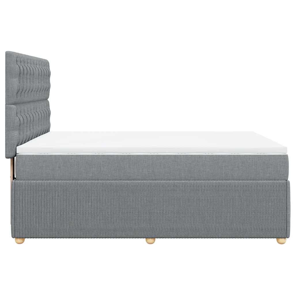 Sommier à lattes de lit avec matelas Gris clair 140x190cm Tissu - XIOS