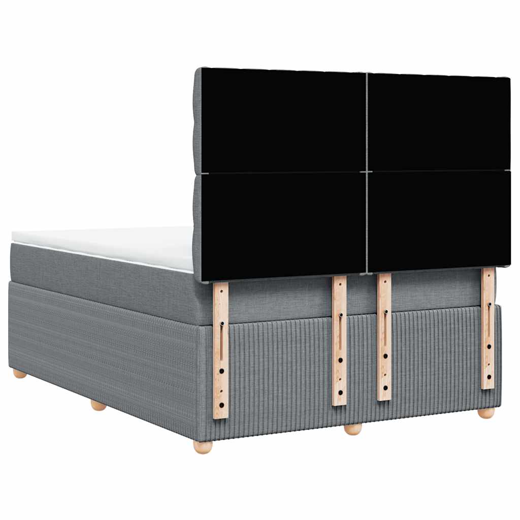 Sommier à lattes de lit avec matelas Gris clair 140x190cm Tissu - XIOS