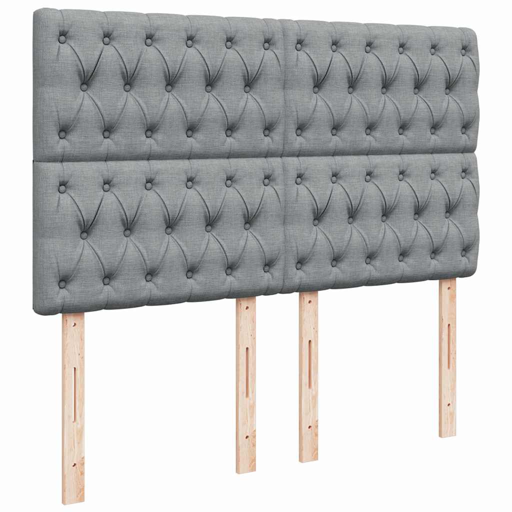 Sommier à lattes de lit avec matelas Gris clair 140x190cm Tissu - XIOS