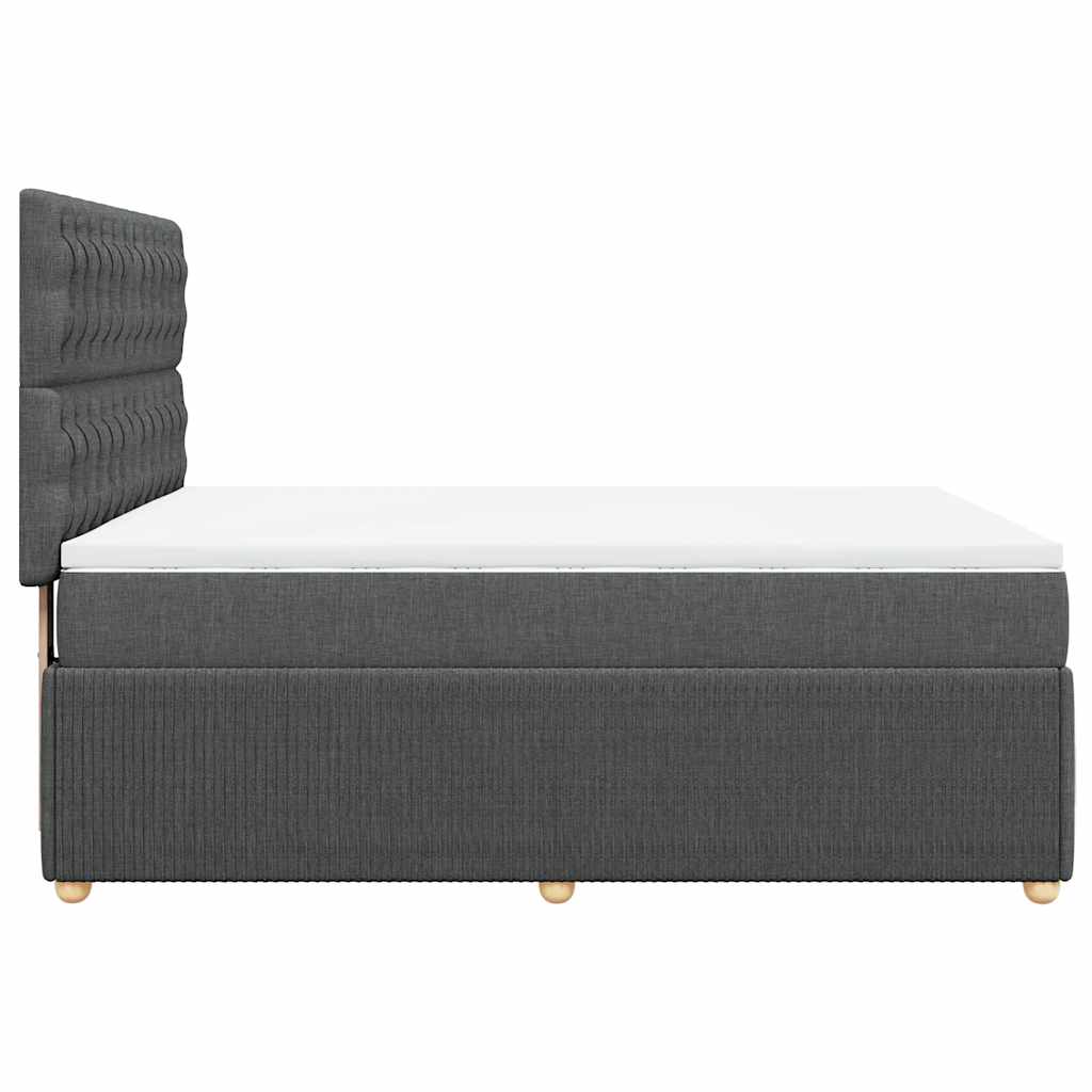 Sommier à lattes de lit avec matelas Gris foncé 140x190cm Tissu - XIOS