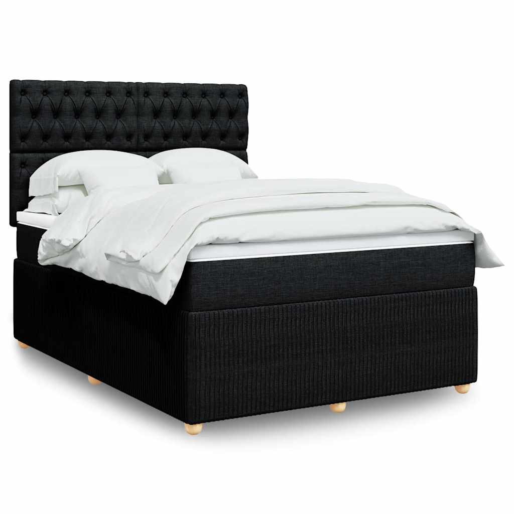 Sommier à lattes de lit avec matelas Noir 140x190 cm Tissu - XIOS