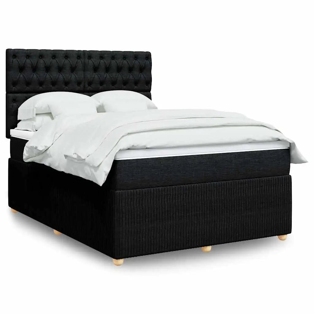 Sommier à lattes de lit avec matelas Noir 140x190 cm Tissu - XIOS