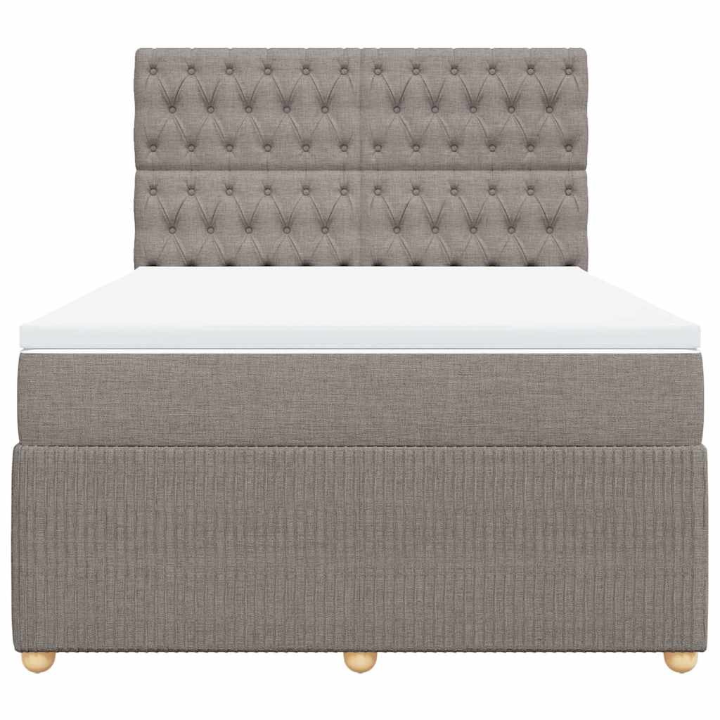 Sommier à lattes de lit avec matelas Taupe 140x190 cm Tissu - XIOS