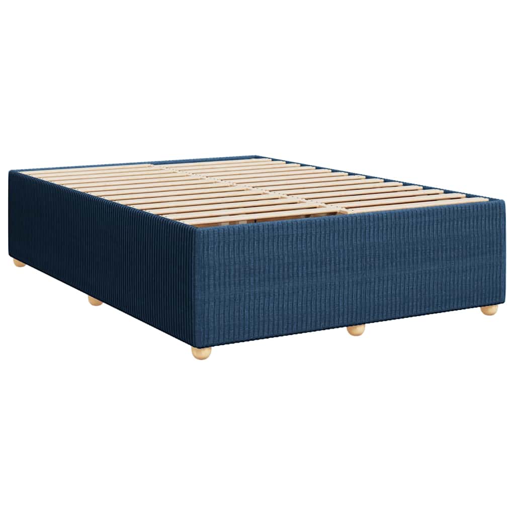 Sommier à lattes de lit avec matelas Bleu 140x190 cm Tissu - XIOS