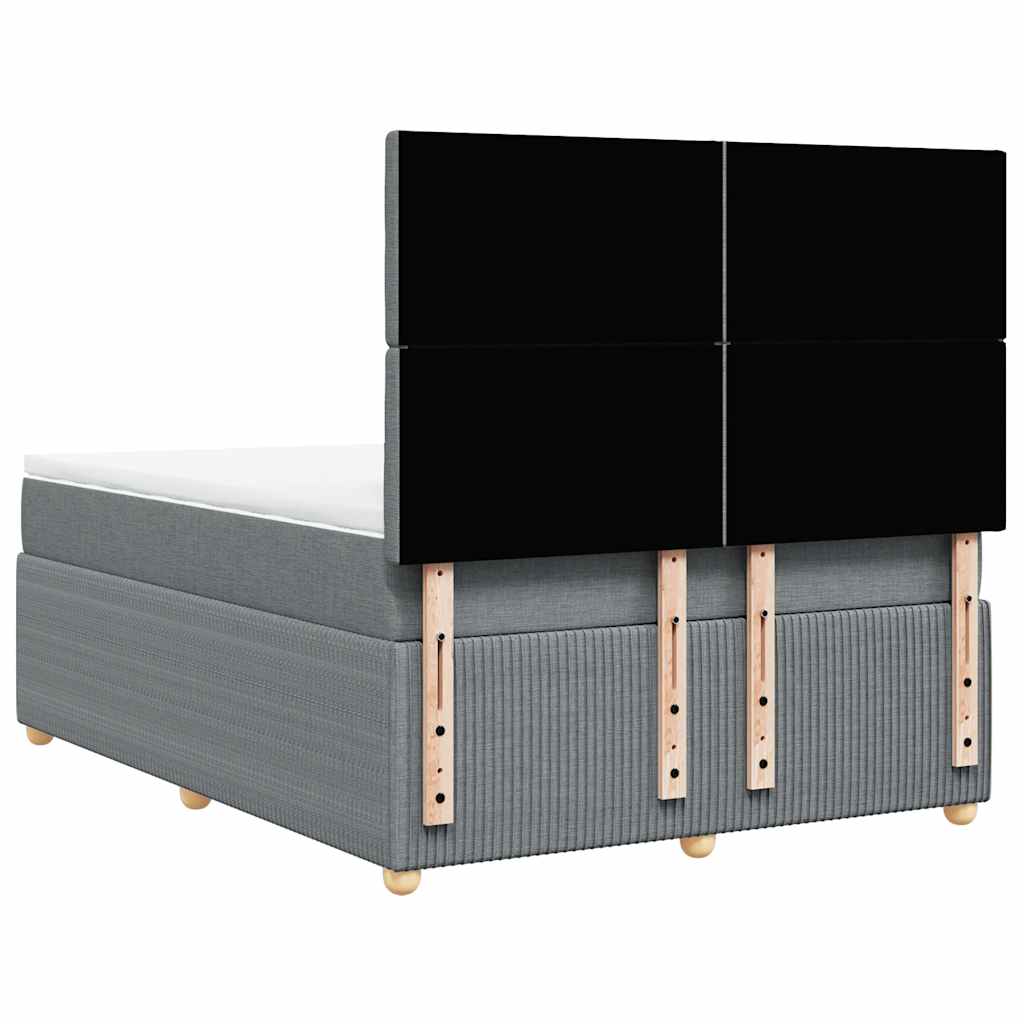 Sommier à lattes de lit avec matelas Gris clair 140x190cm Tissu - XIOS