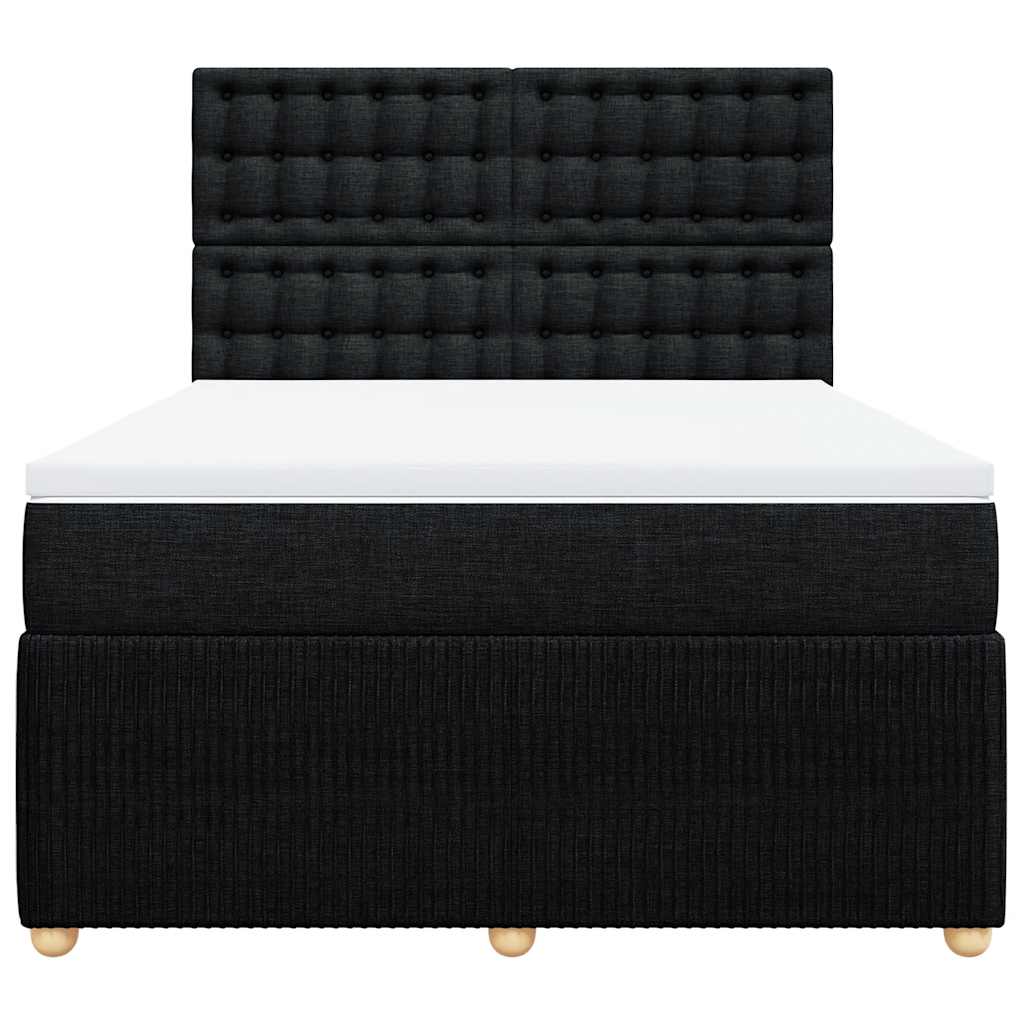 Sommier à lattes de lit avec matelas Noir 140x190 cm Tissu - XIOS