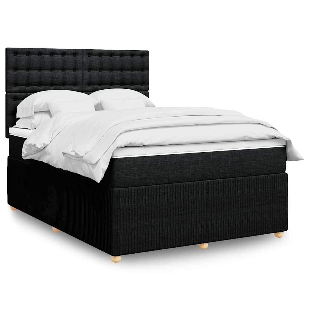 Sommier à lattes de lit avec matelas Noir 140x190 cm Tissu - XIOS