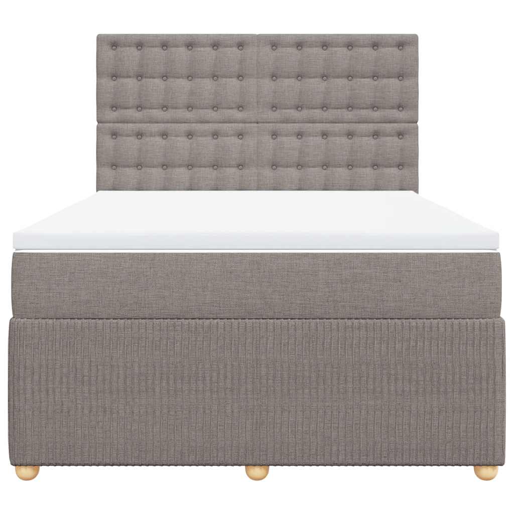 Sommier à lattes de lit avec matelas Taupe 140x190 cm Tissu - XIOS