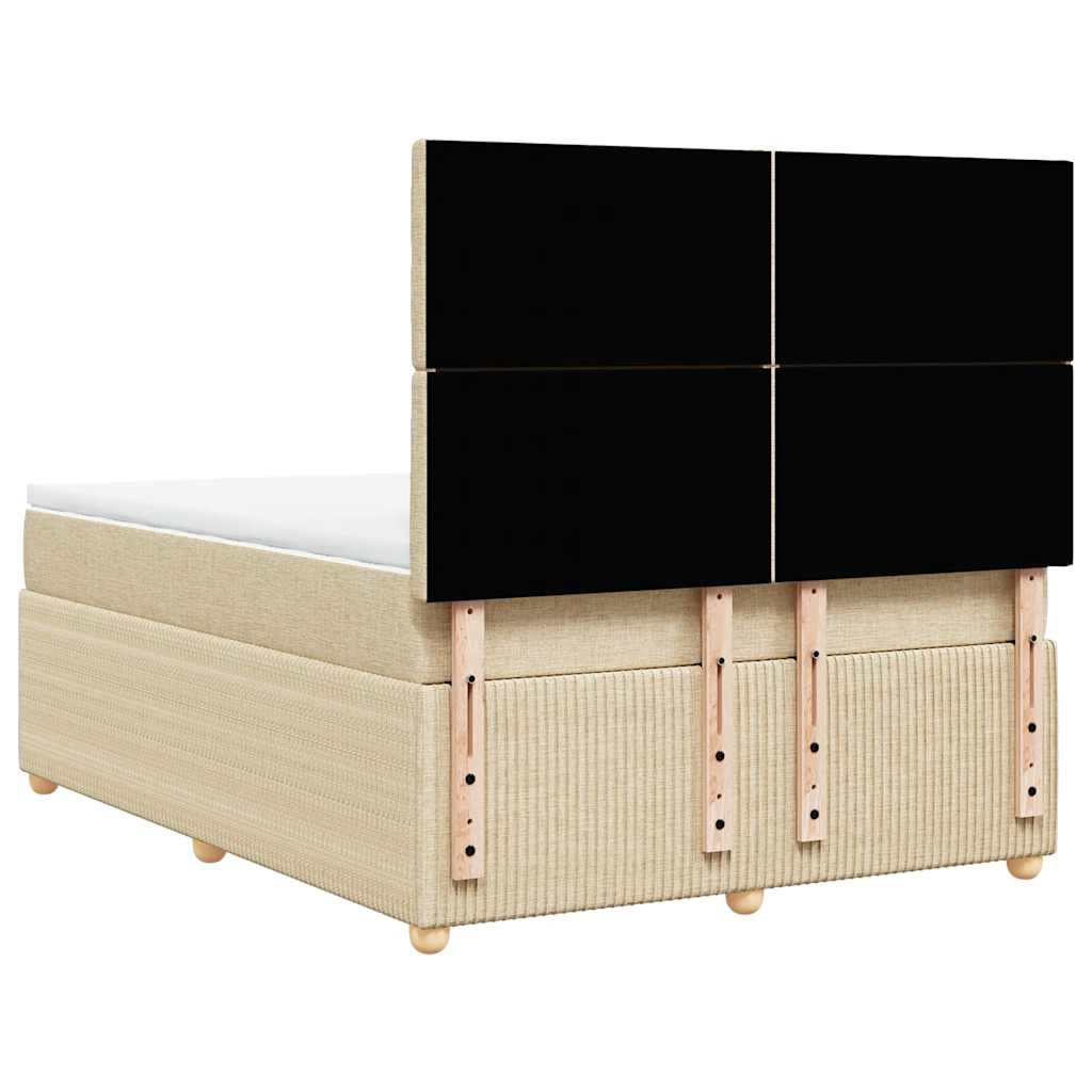 Sommier à lattes de lit avec matelas Crème 140x190 cm Tissu - XIOS