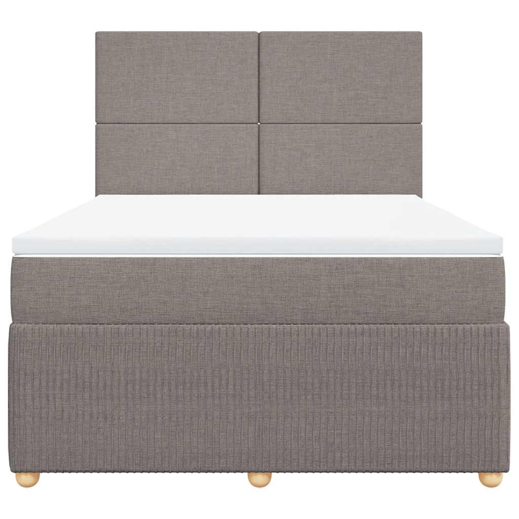 Sommier à lattes de lit avec matelas Taupe 140x200 cm Tissu - XIOS