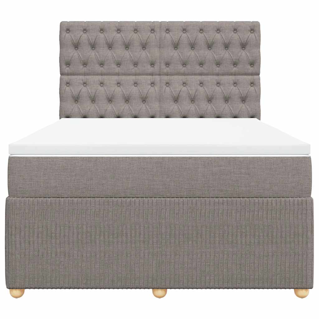 Sommier à lattes de lit avec matelas Taupe 140x200 cm Tissu - XIOS