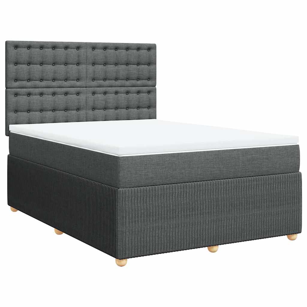 Sommier à lattes de lit avec matelas Gris foncé 140x200cm Tissu - XIOS