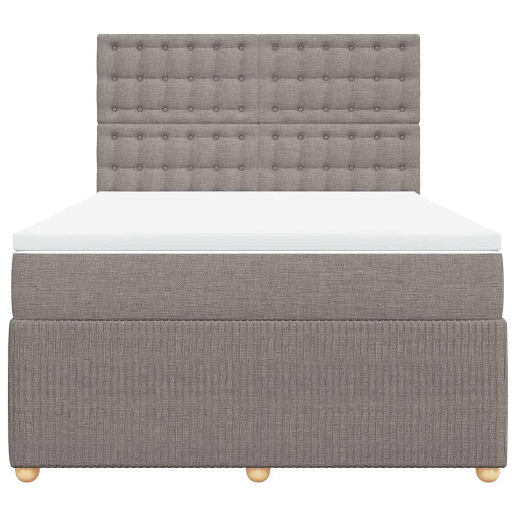 Sommier à lattes de lit avec matelas Taupe 140x200 cm Tissu - XIOS