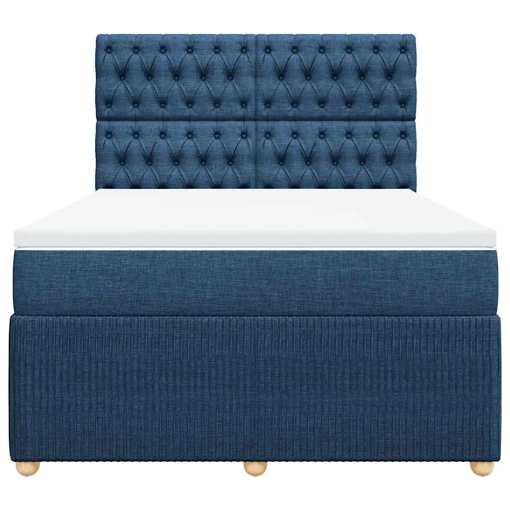 Sommier à lattes de lit avec matelas Bleu 160x200 cm Tissu - XIOS
