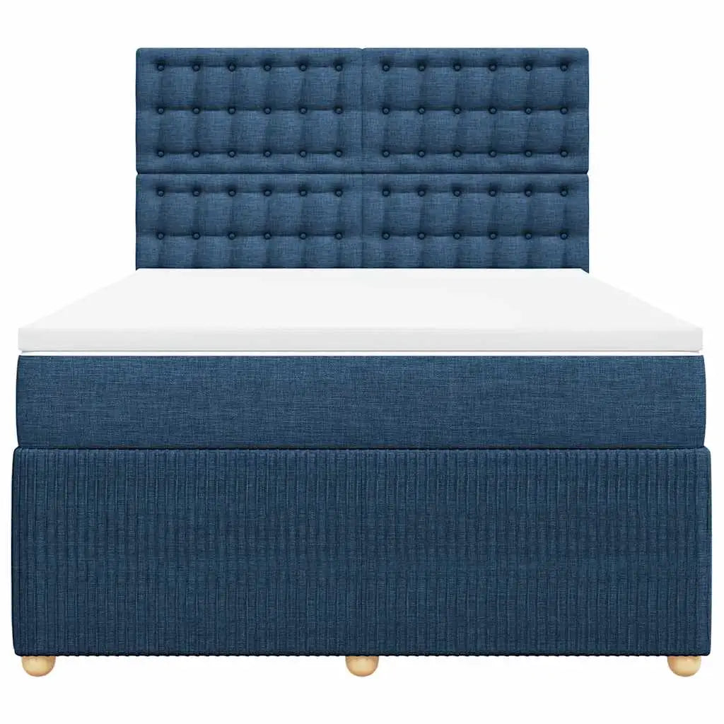 Sommier à lattes de lit avec matelas Bleu 160x200 cm Tissu - XIOS