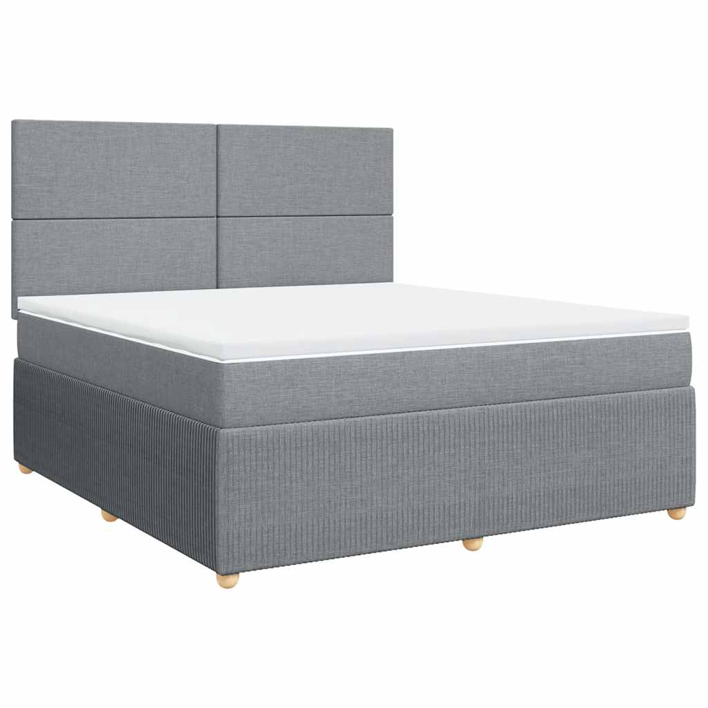 Sommier à lattes de lit avec matelas Gris clair 180x200cm Tissu - XIOS