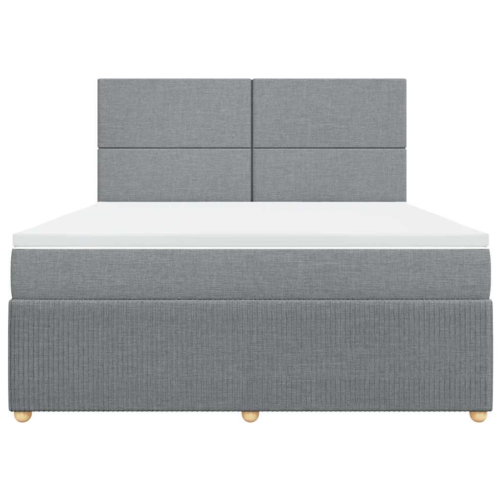 Sommier à lattes de lit avec matelas Gris clair 180x200cm Tissu - XIOS