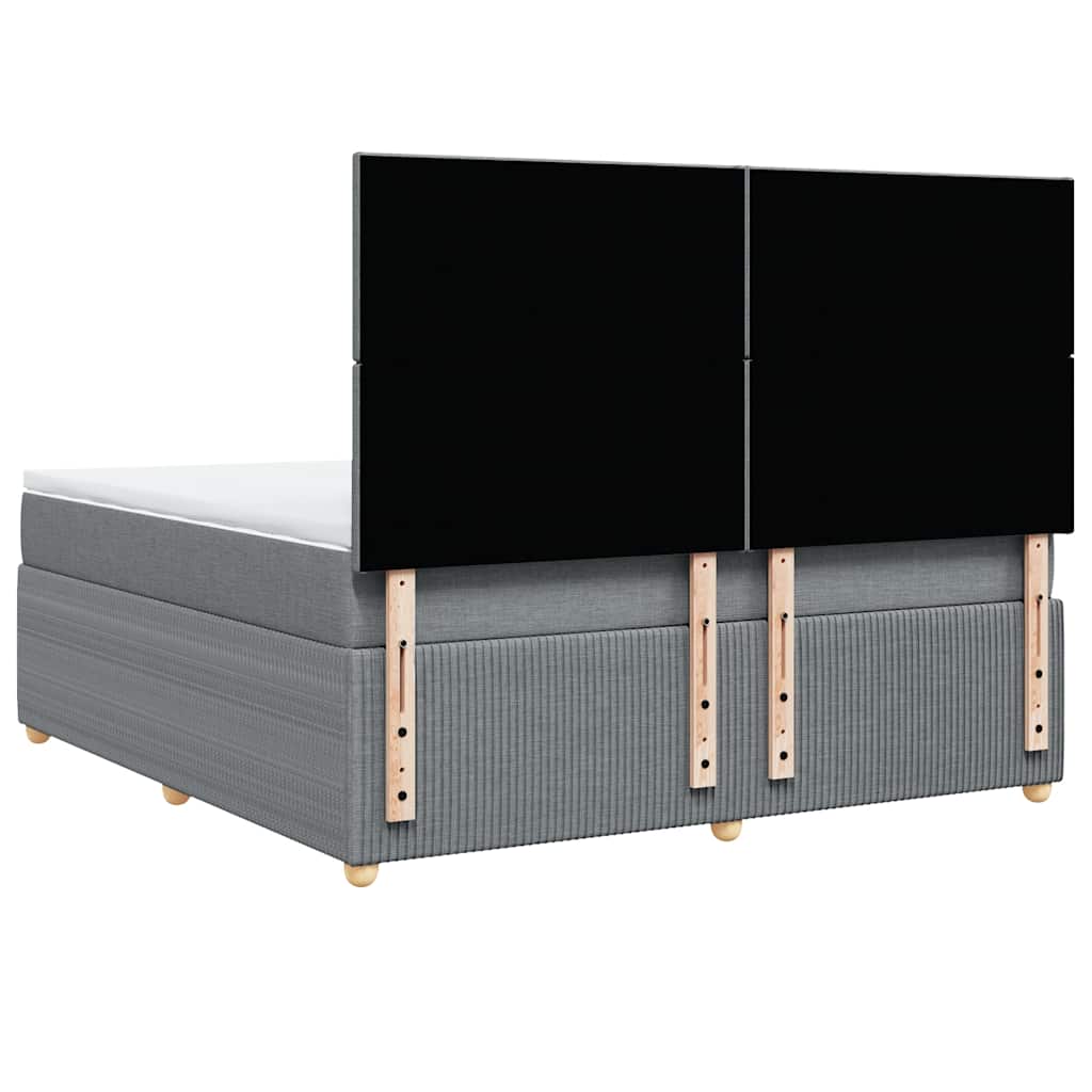 Sommier à lattes de lit avec matelas Gris clair 180x200cm Tissu - XIOS