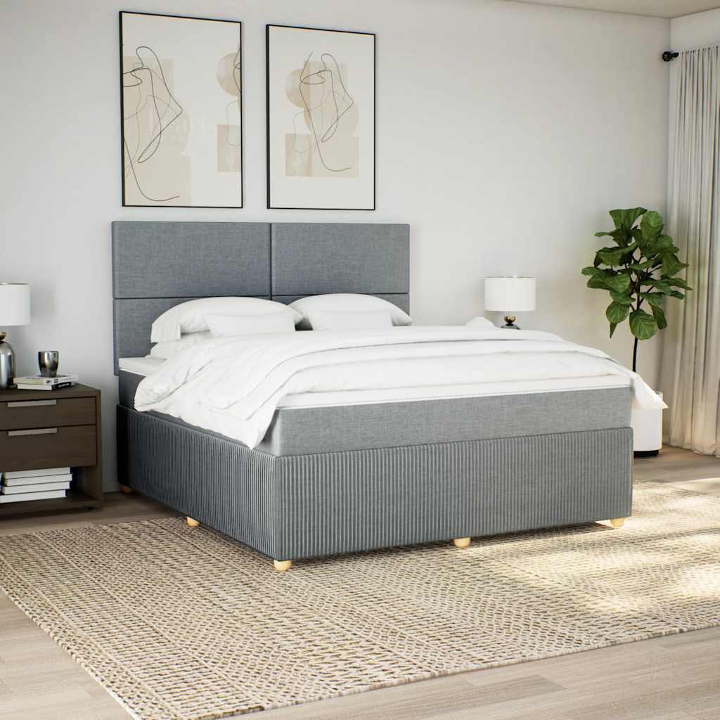 Sommier à lattes de lit avec matelas Gris clair 180x200cm Tissu - XIOS
