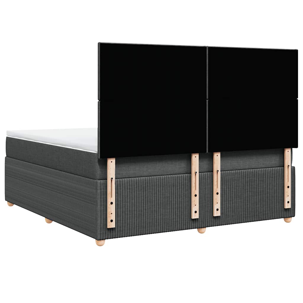 Sommier à lattes de lit avec matelas Gris foncé 180x200cm Tissu - XIOS