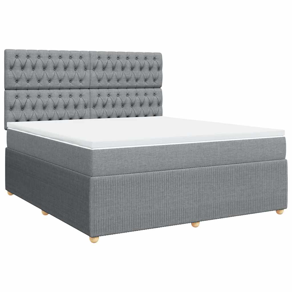 Sommier à lattes de lit avec matelas Gris clair 180x200cm Tissu - XIOS