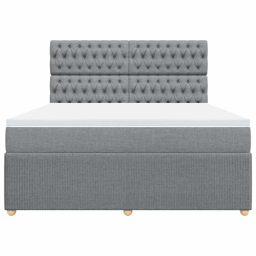 Sommier à lattes de lit avec matelas Gris clair 180x200cm Tissu - XIOS