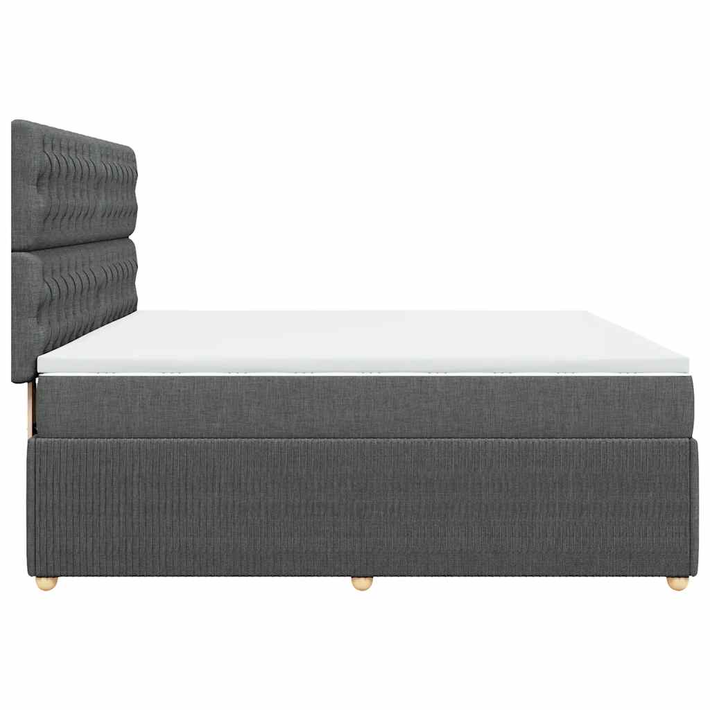 Sommier à lattes de lit avec matelas Gris foncé 180x200cm Tissu - XIOS