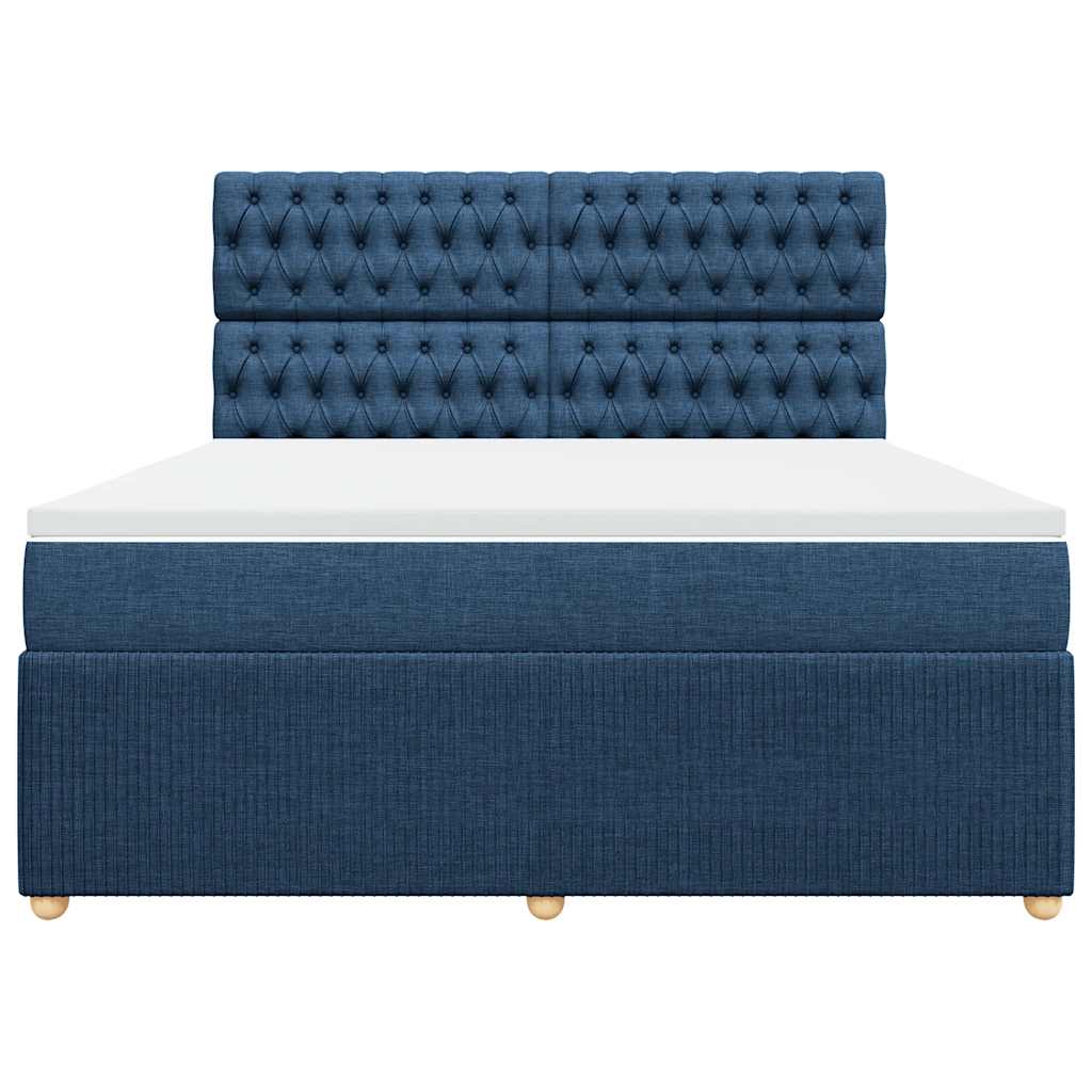 Sommier à lattes de lit avec matelas Bleu 180x200 cm Tissu - XIOS