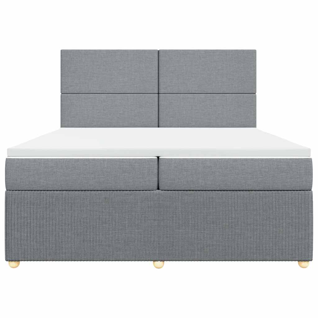 Sommier à lattes de lit avec matelas Gris clair 200x200cm Tissu - XIOS