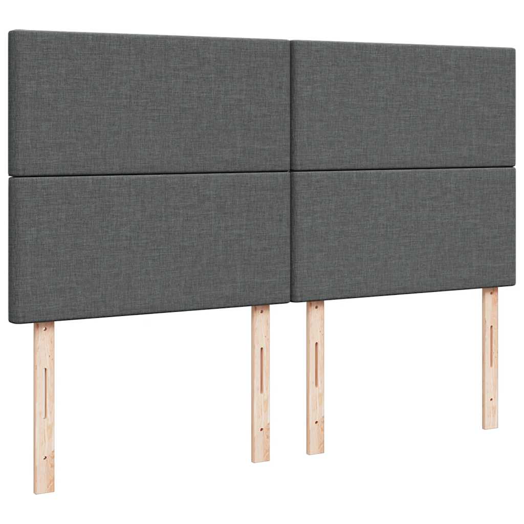 Sommier à lattes de lit avec matelas Gris foncé 200x200cm Tissu - XIOS