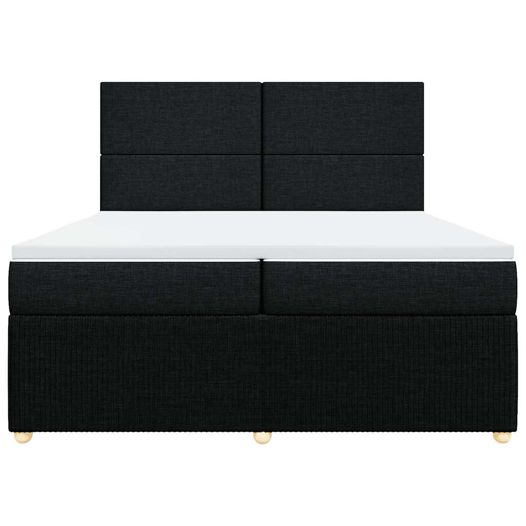 Sommier à lattes de lit avec matelas Noir 200x200 cm Tissu - XIOS