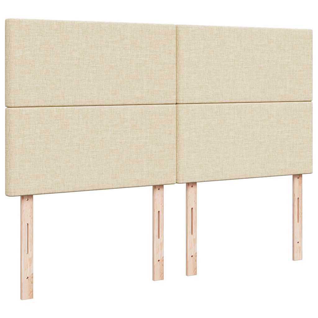 Sommier à lattes de lit avec matelas Crème 200x200 cm Tissu - XIOS