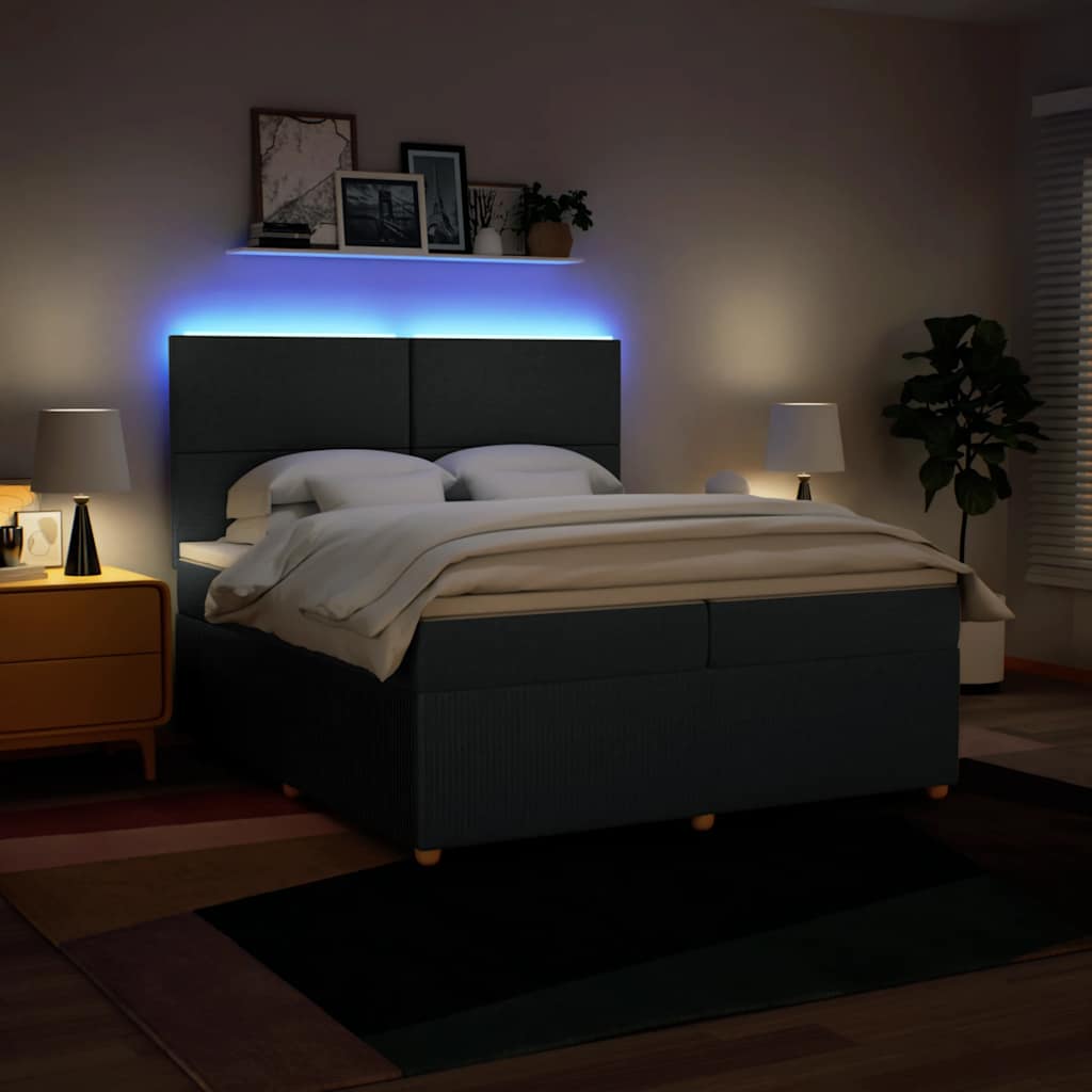 Sommier à lattes de lit avec matelas Bleu 200x200 cm Tissu - XIOS