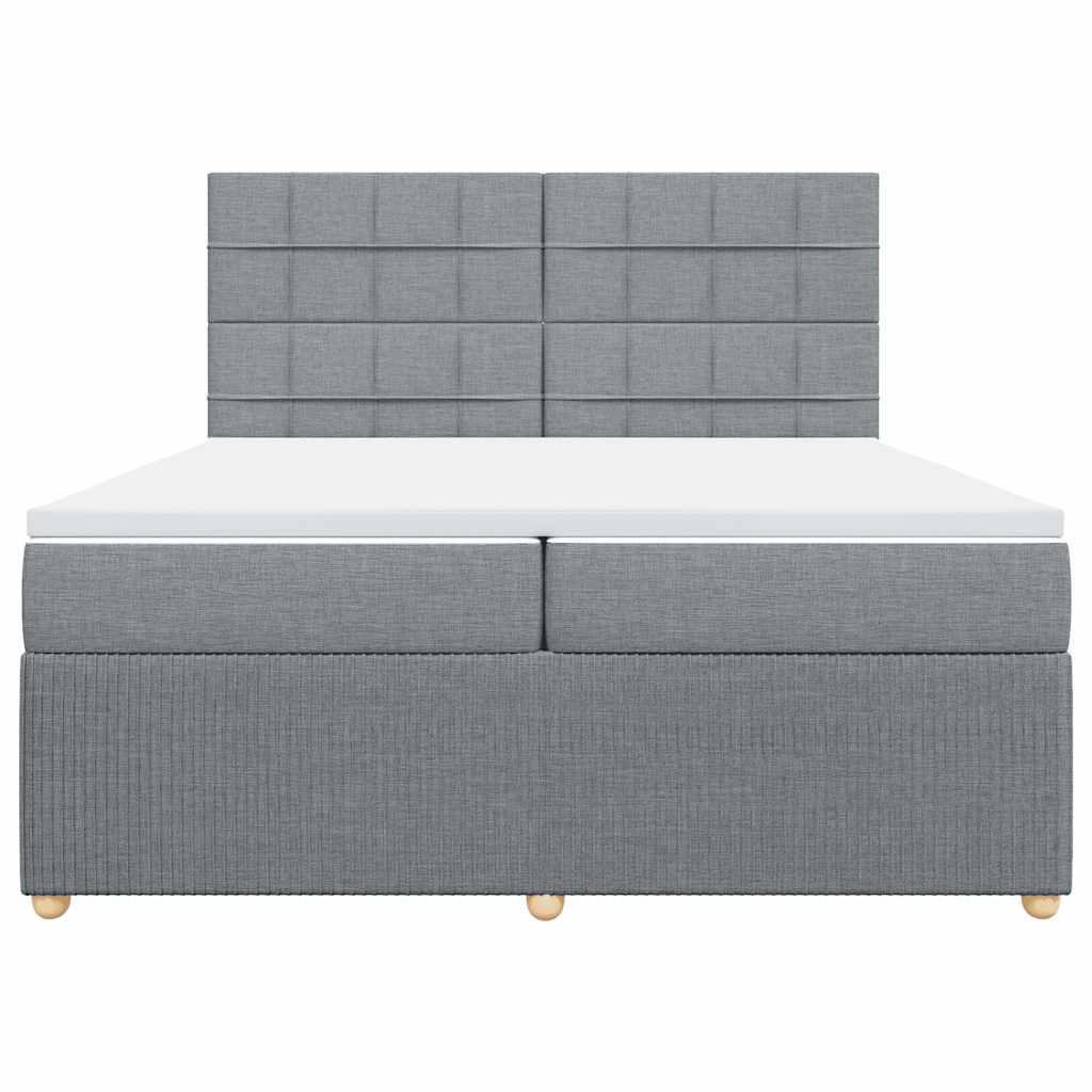 Sommier à lattes de lit avec matelas Gris clair 200x200cm Tissu - XIOS