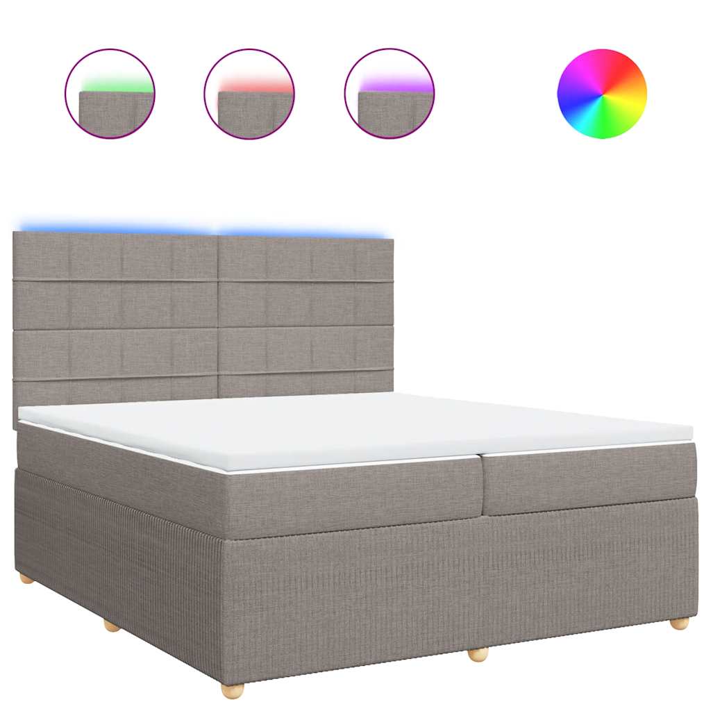 Sommier à lattes de lit avec matelas Taupe 200x200 cm Tissu - XIOS