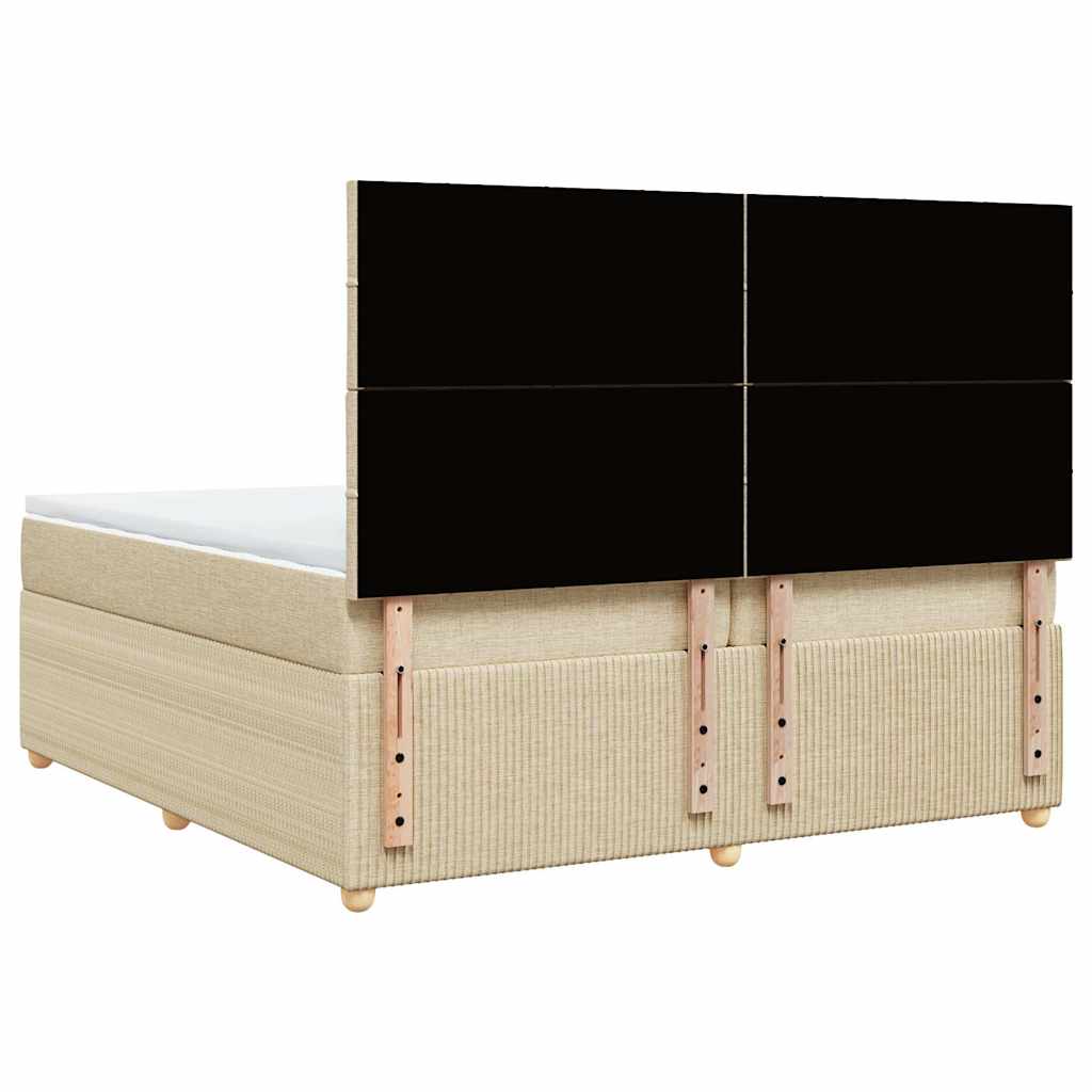 Sommier à lattes de lit avec matelas Crème 200x200 cm Tissu - XIOS
