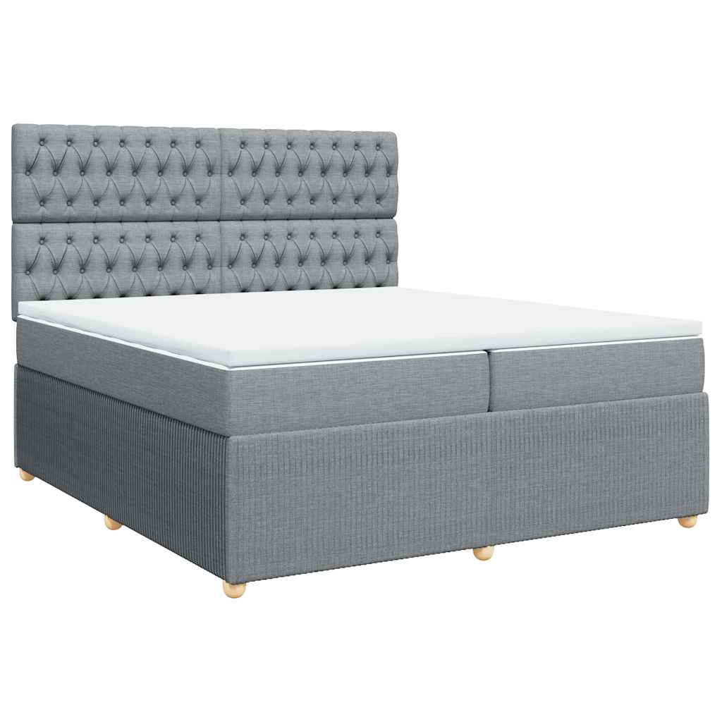 Sommier à lattes de lit avec matelas Gris clair 200x200cm Tissu - XIOS