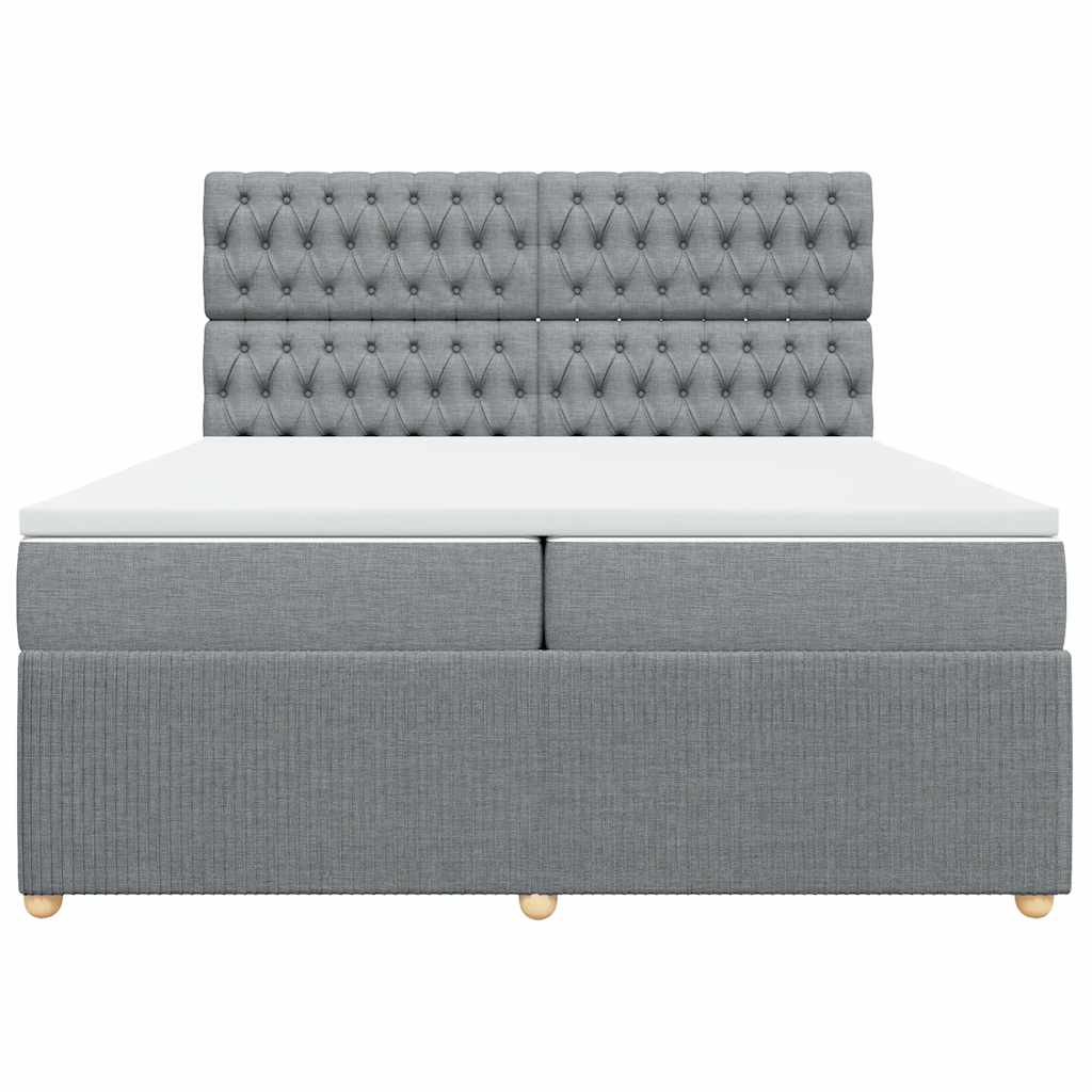 Sommier à lattes de lit avec matelas Gris clair 200x200cm Tissu - XIOS