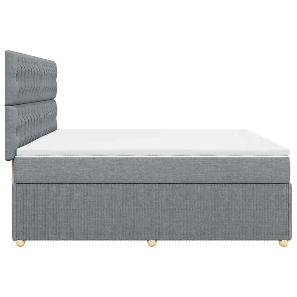Sommier à lattes de lit avec matelas Gris clair 200x200cm Tissu - XIOS