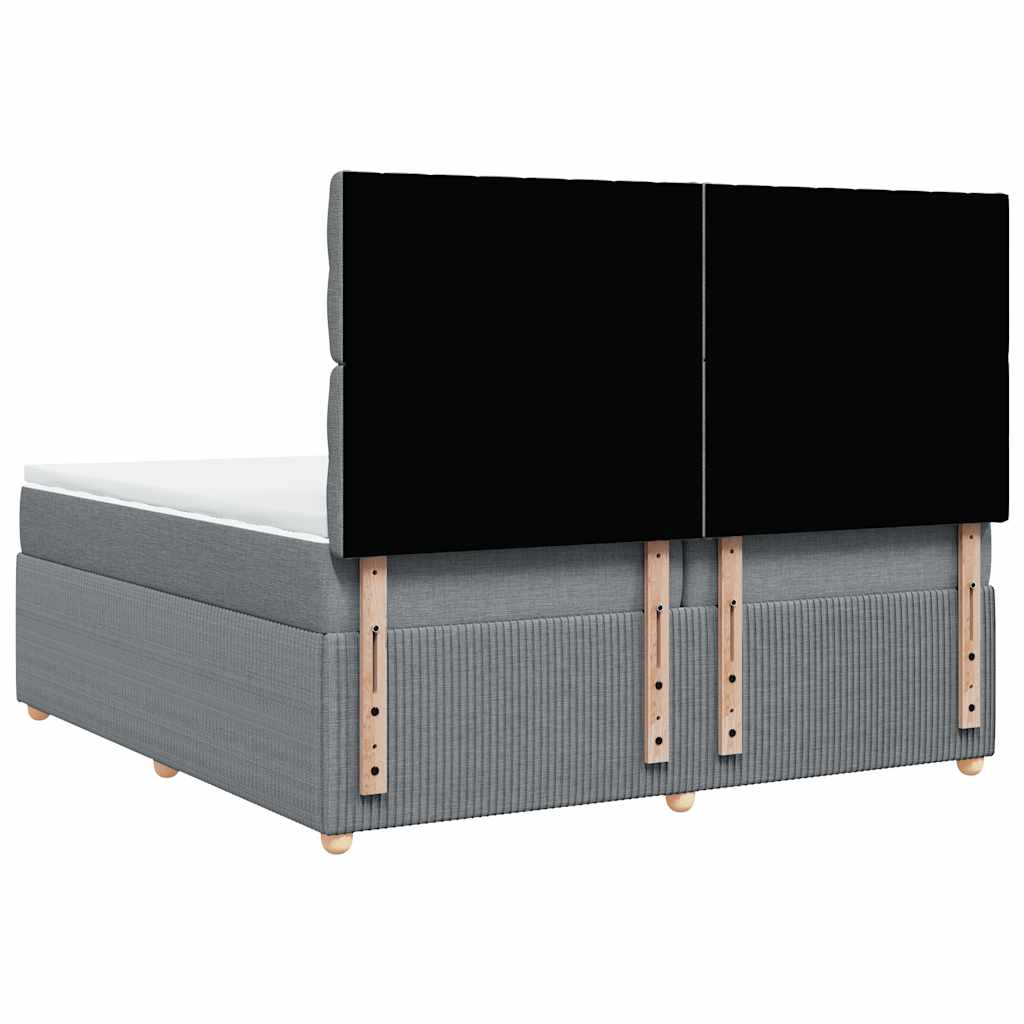 Sommier à lattes de lit avec matelas Gris clair 200x200cm Tissu - XIOS