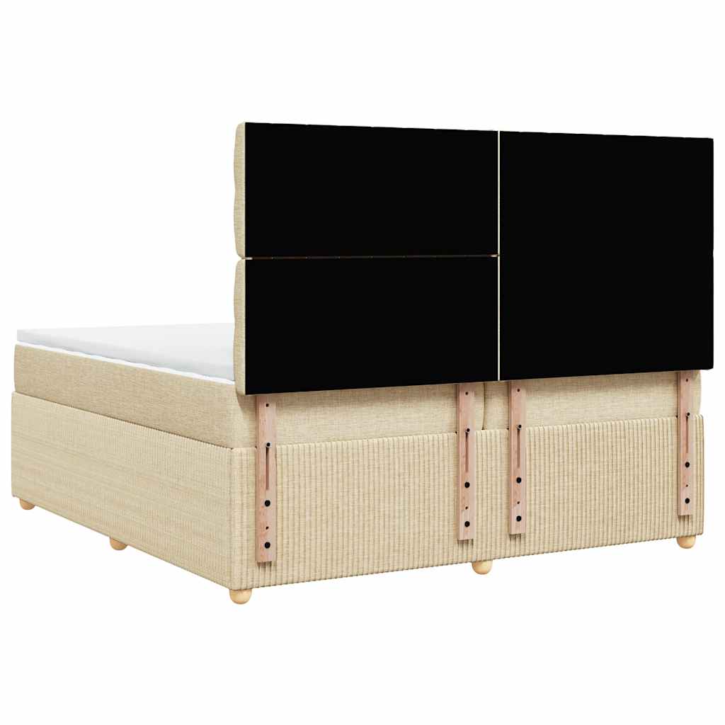 Sommier à lattes de lit avec matelas Crème 200x200 cm Tissu - XIOS
