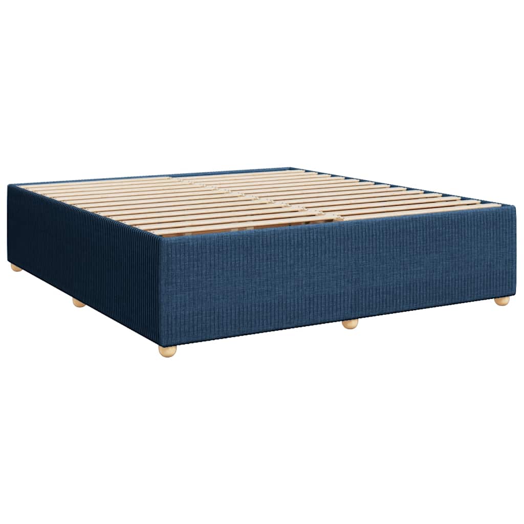 Sommier à lattes de lit avec matelas Bleu 200x200 cm Tissu - XIOS