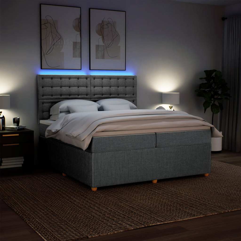 Sommier à lattes de lit avec matelas Gris clair 200x200cm Tissu - XIOS