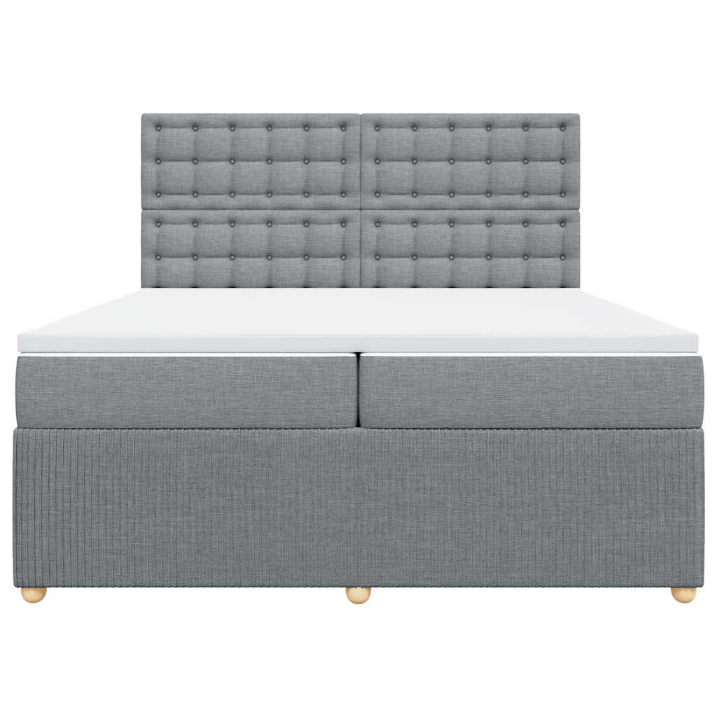 Sommier à lattes de lit avec matelas Gris clair 200x200cm Tissu - XIOS