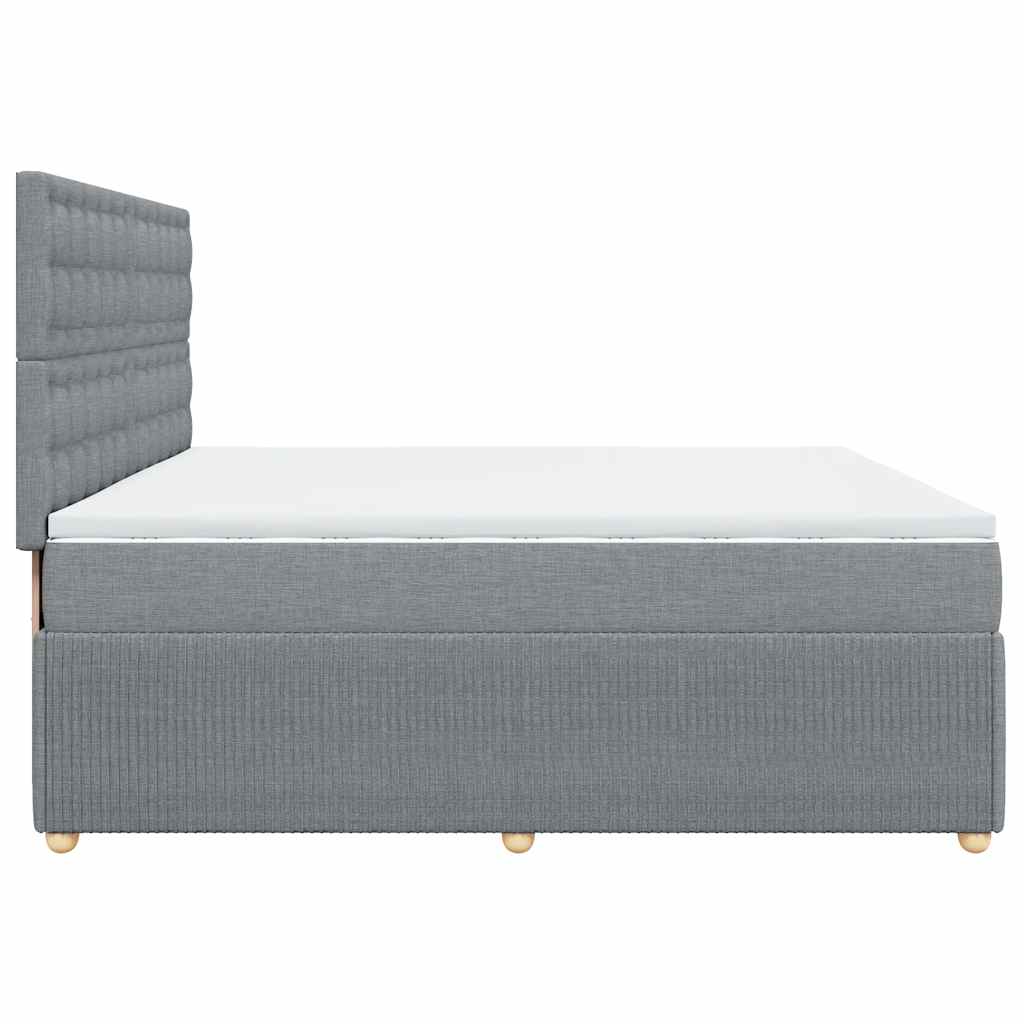 Sommier à lattes de lit avec matelas Gris clair 200x200cm Tissu - XIOS