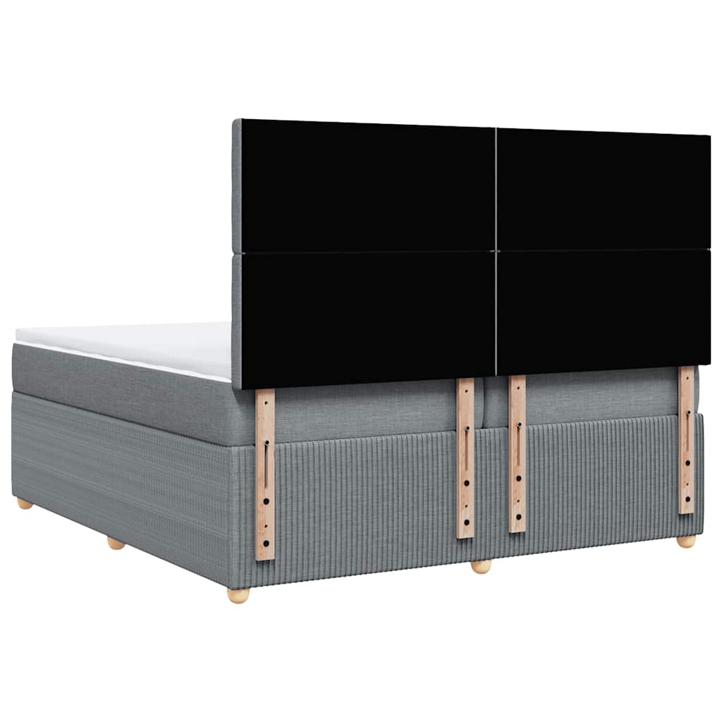 Sommier à lattes de lit avec matelas Gris clair 200x200cm Tissu - XIOS