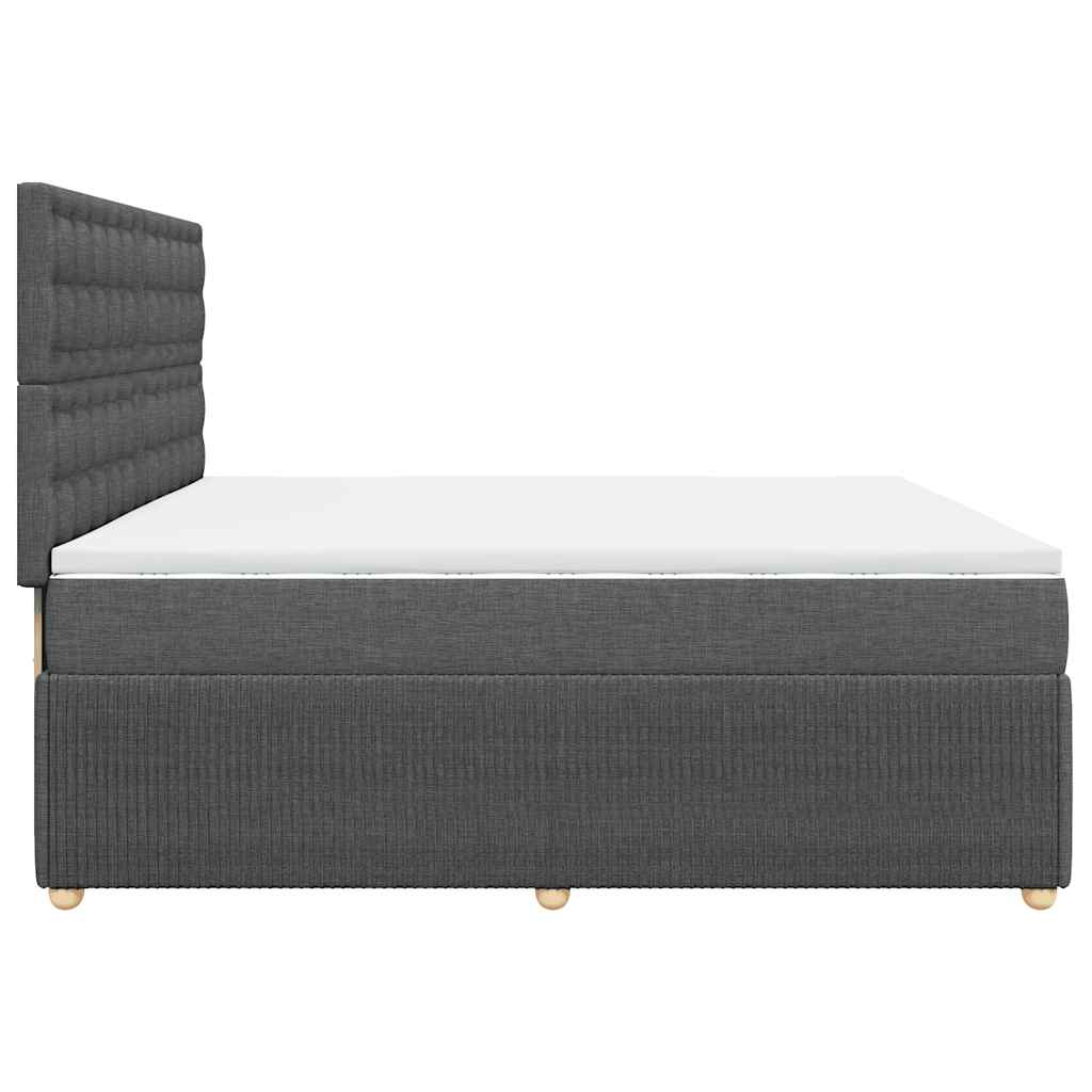 Sommier à lattes de lit avec matelas Gris foncé 200x200cm Tissu - XIOS