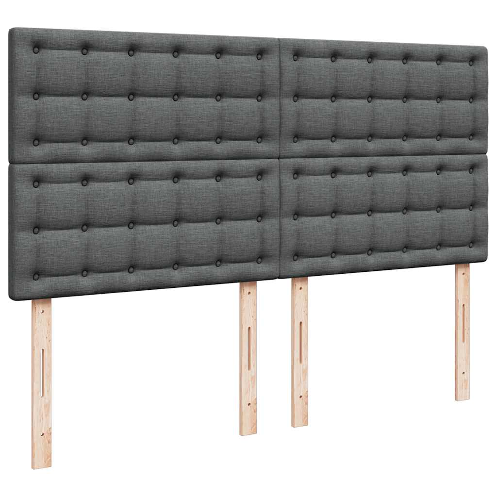 Sommier à lattes de lit avec matelas Gris foncé 200x200cm Tissu - XIOS