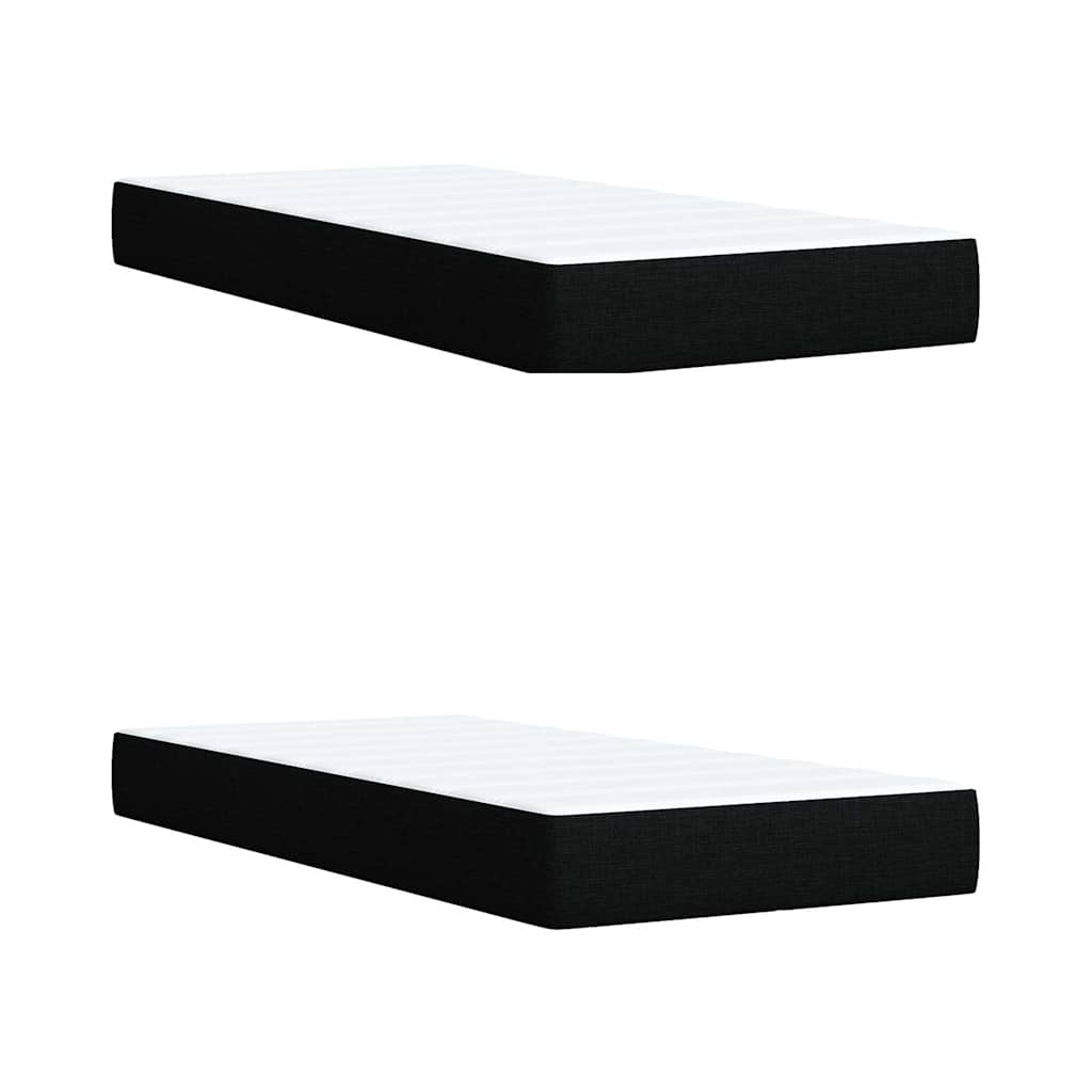 Sommier à lattes de lit avec matelas Noir 200x200 cm Tissu - XIOS